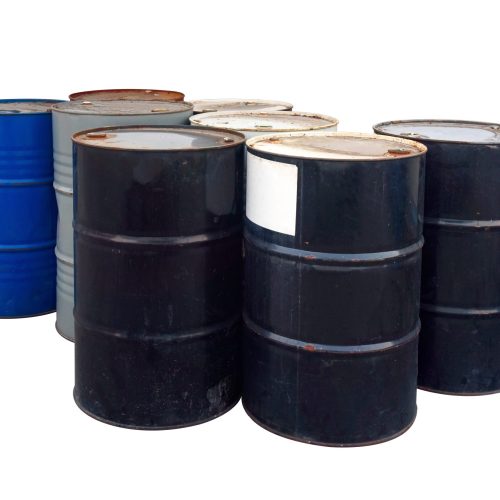 Oil,Barrel,Dirty,Drum,Isolated,On,White,Background.,Thai,Has